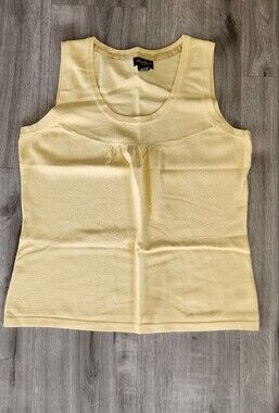 Eddie Bauer Butter Yellow Knit Sleeveless Top Medium NWOT